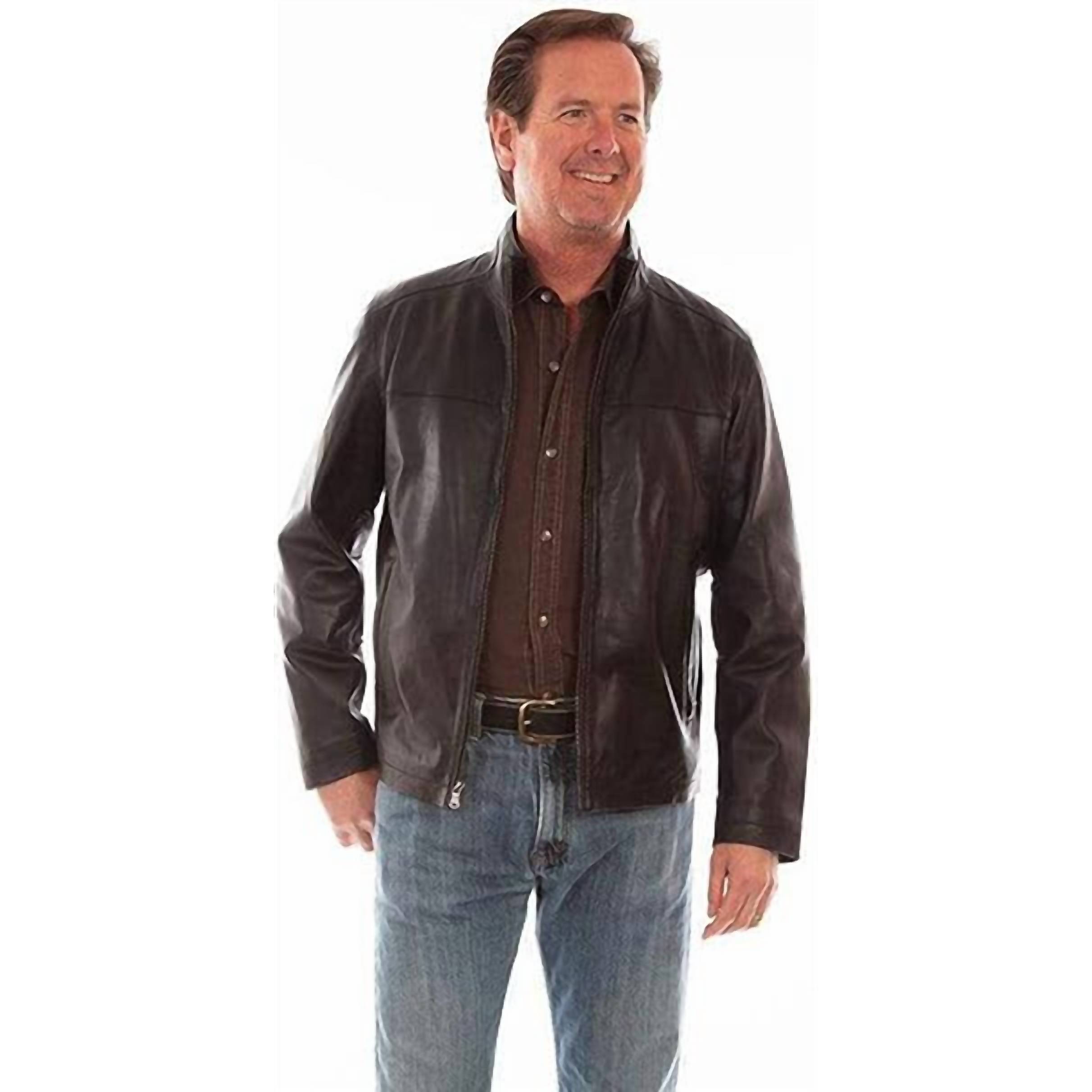 New Scully Men's Lamb Leather Zip Lined Western Jacket In Black